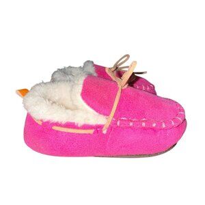 Skidders Pink Faux Leather Moccasins Baby Toddler Size 12m Slippers Shoes